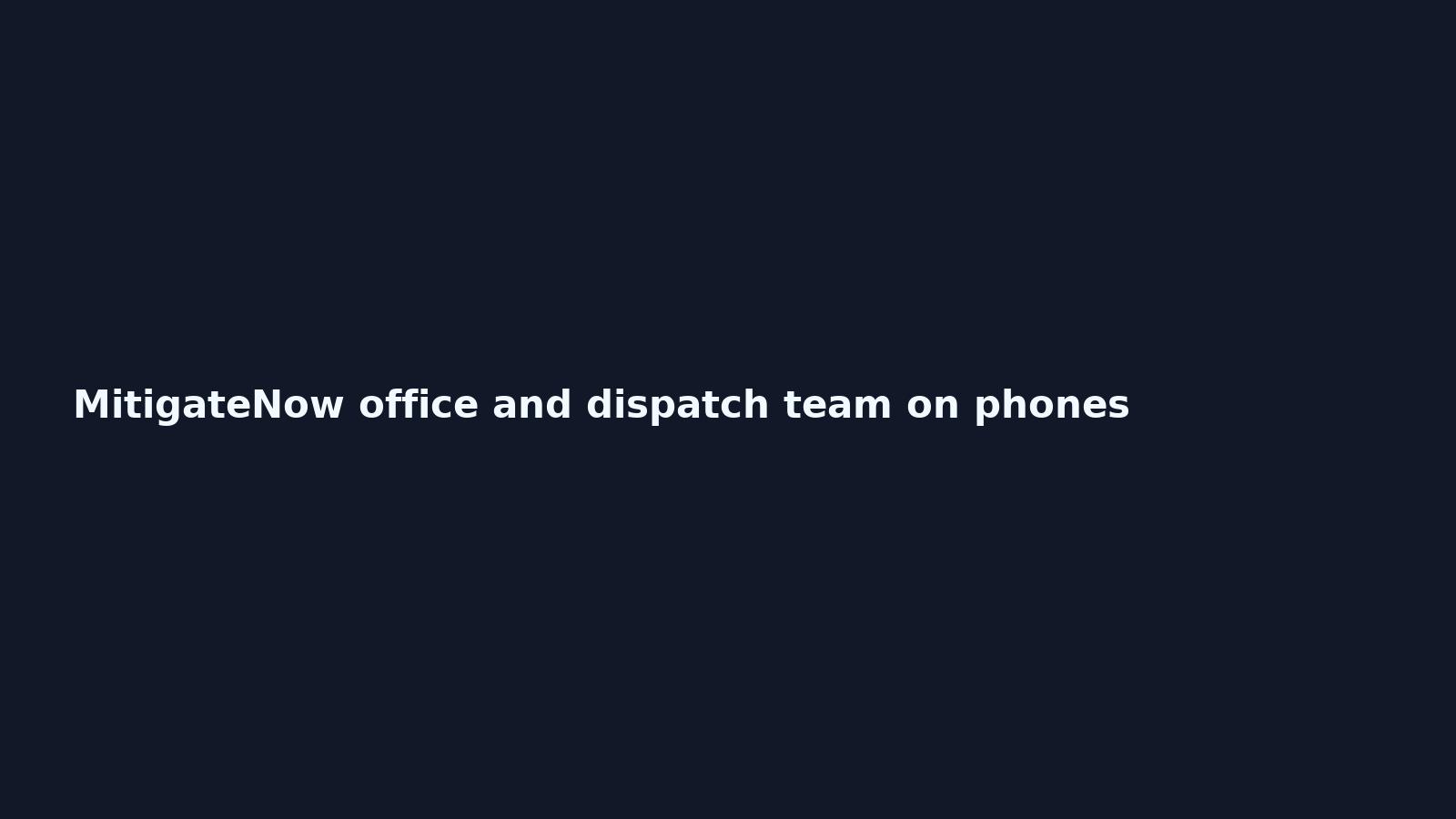 MitigateNow office and dispatch team